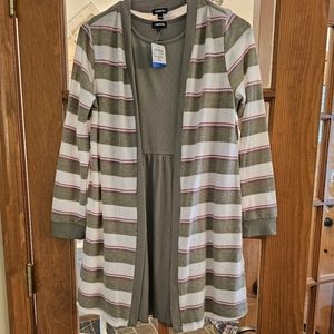 NWT Zunie cardigan and dress set